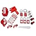 Electrical Lockout Tagout Kit, Circuit Lock Outs Set Miniature Circuit Breaker Lock with Storage Bag, Keys and Tags
