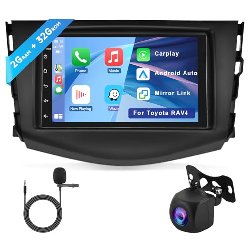 Hodozzy 2G 32G Android Autoradio für Toyota RAV4 2006-2012 Carplay Android Auto