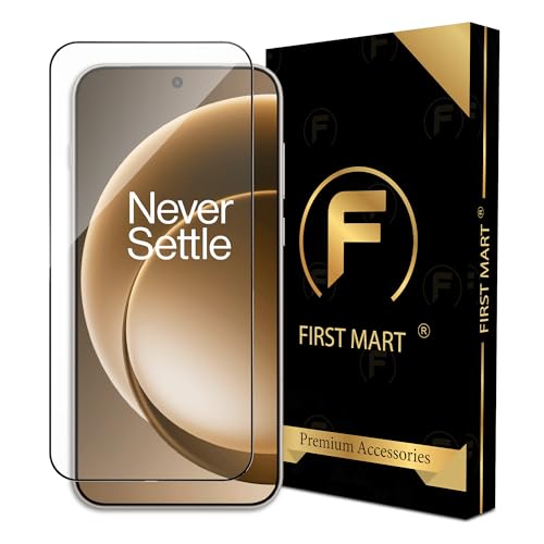 Image of FIRST MART Military-Grade Gorilla Tempered Glass Compatible For OnePlus 15 5G (6.78 Inch) With Edge-To-Edge Protector Coverage and Easy Installation Kit | Black