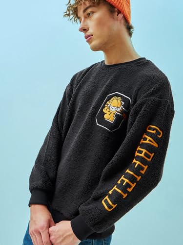 Image of Bewakoof X Garfield Men's Fluff Oversized Fit Sweatshirt | Sweatshirt for Man Winter Wear
