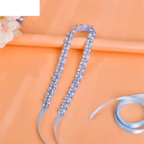 Bridal Belt Silver Rhinestones Beaded Belt Occasion Dress Decoration Handmade Wedding Party 5