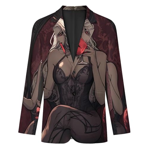 Vampire Pinup Mens Blazer Lightweight Sport Coat Two Button Suit Jackets4