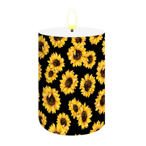 Image of Briarwood Lane Summer Flameless Candle 6x3 Sunflowers Flameless Candle with Timer for Summer