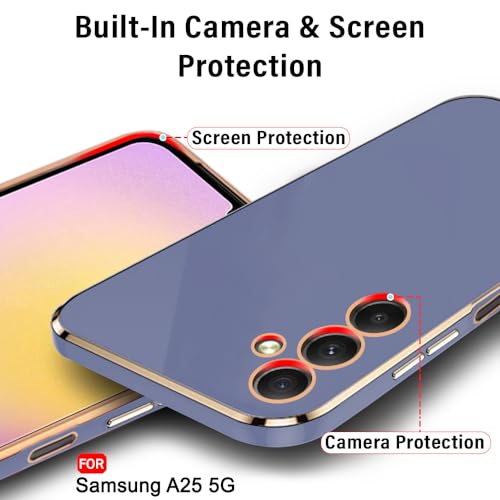 Image of TheGiftKart Luxurious Golden-Plated Back Cover Case for Samsung Galaxy A25 5G | Raised Lips for Camera & Screen Protection | Shockproof Design | Stylish Back Cover Case for Samsung Galaxy A25