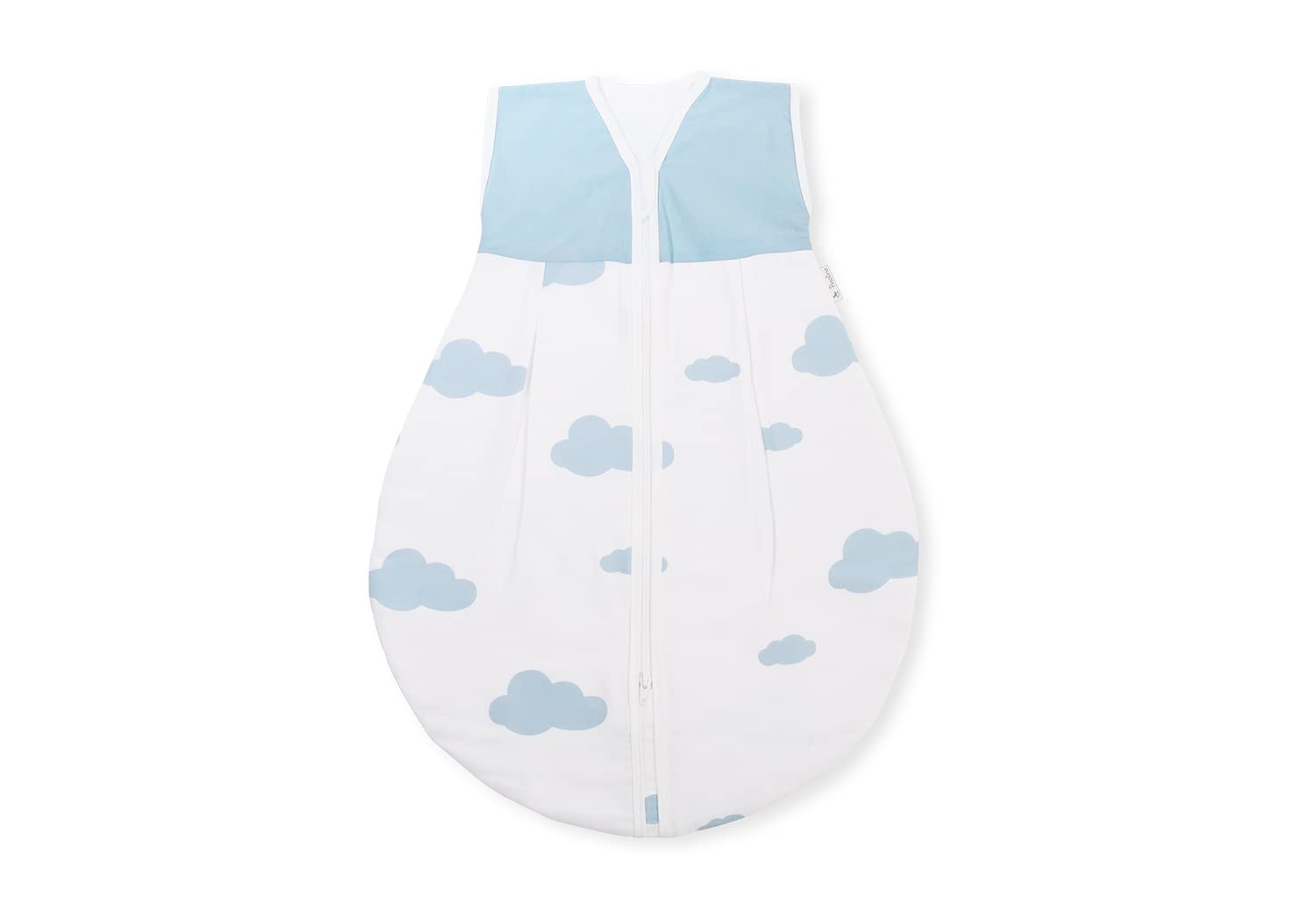 PINOLINO Kinderschlafsack 'Wölkchen', hellblau, Sommer, L 130 cm, mit Kinnschutz, von 24 – 48 Monaten, 100 % Baumwolle, bei 60 °C waschbar Baby