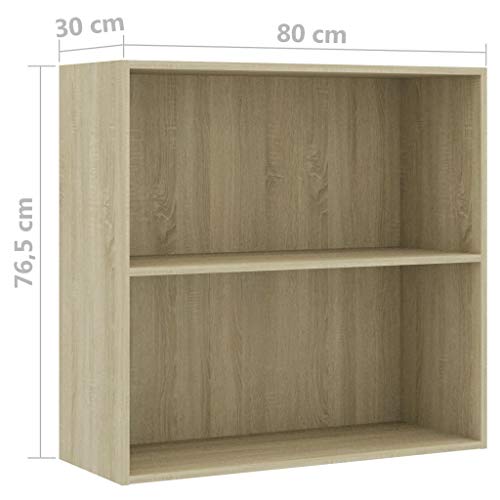 Estantería de madera con 2 compartimentos mueble de almacenamiento para oficina y salón 4