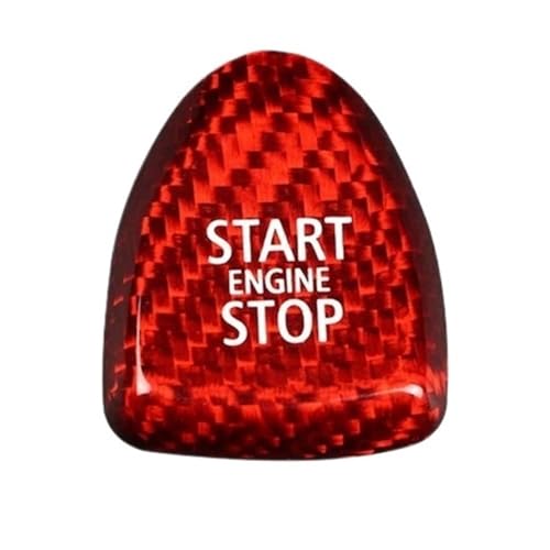 HDGFDELK 車のイグニッションスタートボタンステッカー BMW MINI F54 F55 F56 F57 F60 モデルに適合 カーボンファイバー改造バージョン アクセサリー(Red)