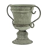 VICASKY Vintage Blumentopf aus Eisen mit Griffen Rustikaler Pflanztopf für Balkon und Garten Dekorativer Outdoor Blumentopf Langlebiger Übertopf im Eleganten Retro-Design