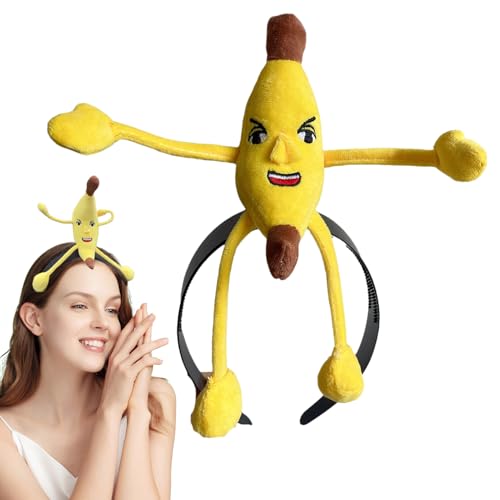 Generic - Serre-tête banane jaune – Accessoire de costume ludique | Coiffe fantaisie élastique douce pour fêtes à thème, vidéos et événements de bande dessinée – Accessoire photo mignon pour les réseaux sociaux