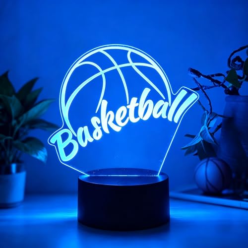 OraTrade Basketball Veilleuse enfant,Lampe Basketball 3D,Lampe Tactile à 7 Couleurs,Cadeau d'Anniversaire Noël pour Garçon,Décoration Domiciliaire