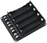 AIMPGSTL Caja de batería de litio paralela de 4 celdas, funda de plástico negro para batería 18650