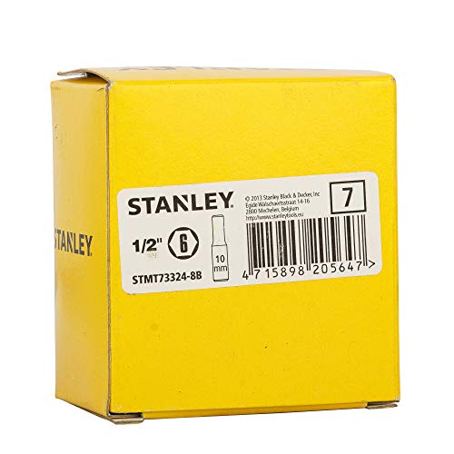 Image of STANLEY STMT73324-8B 1 /2-inch 10mm Chrome Vanadium Steel 6 Point Deep Socket (Silver)