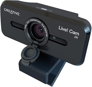 Creative Live! Cam Sync V3 广角门 2K QHD 4x 数码变焦 搭载双麦克风 附带隐私镜头盖 网络摄像头 LC-SYNCV3