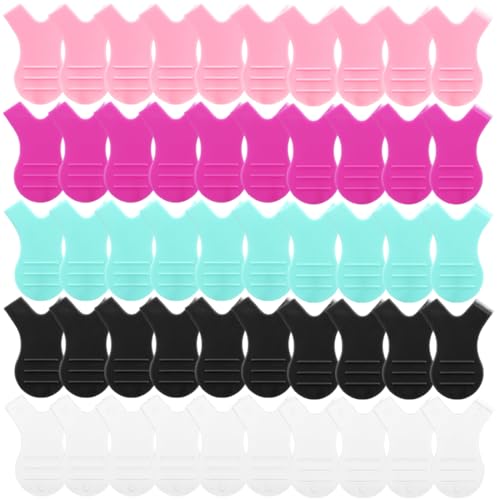 KEQAR 50 pezzi Pettine per Ciglia Y, Kit Laminazione Ciglia, Pettinino Sopracciglia, Scovolino Ciglia (4.8 * 3.5CM) (Cinque Colori)