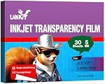 Transparency Film Inkjet 8.5x11 Inches 30 Sheets 100% Clear Silk Screen Printing Color Quick-Dry Universal OHP Overhead Projector Transparencies Paper Crafting