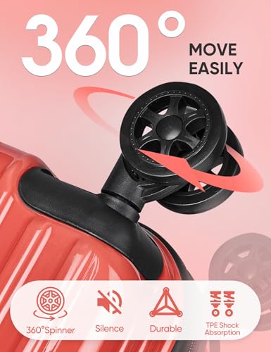 Image of Carry on Luggage - Airline Approved Suitcases with Spinner Wheels, Built-In TSA Lock，Hard Shell Expandable Suitcases