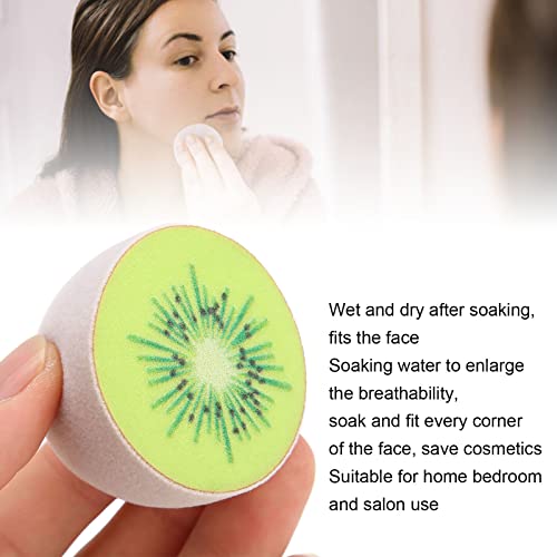 Esponja de Maquiagem, Esponja de Base de Beleza Wet Dry Dual Use Elastic Kiwi Shape Beauty Makeup Eg