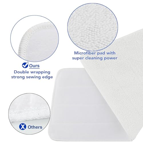 6 Stück Dampfreiniger Ersatzbezüge Pads, Wiederverwendbar Ersatz Mikrofaser Dampfreiniger Steam Ersatzbezug Set, Waschbar für Veda Dampfreiniger PLUS XXL Ersatzbezüge