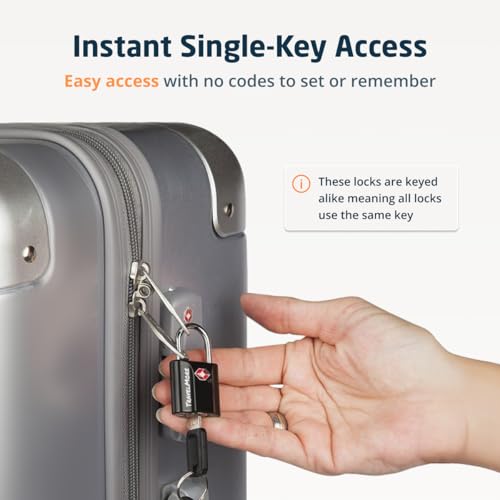 Suitcase Padlocks with Keys – TSA Approved – Travel Locks for Luggage – 2-Pack, Black - Image 6