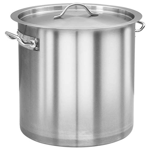vidaXL Suppentopf mit 2 Griffen Kochtopf Universaltopf Induktion Topf Spaghettitopf Induktionstopf Gastro 27L 32x32cm Edelstahl Silbern