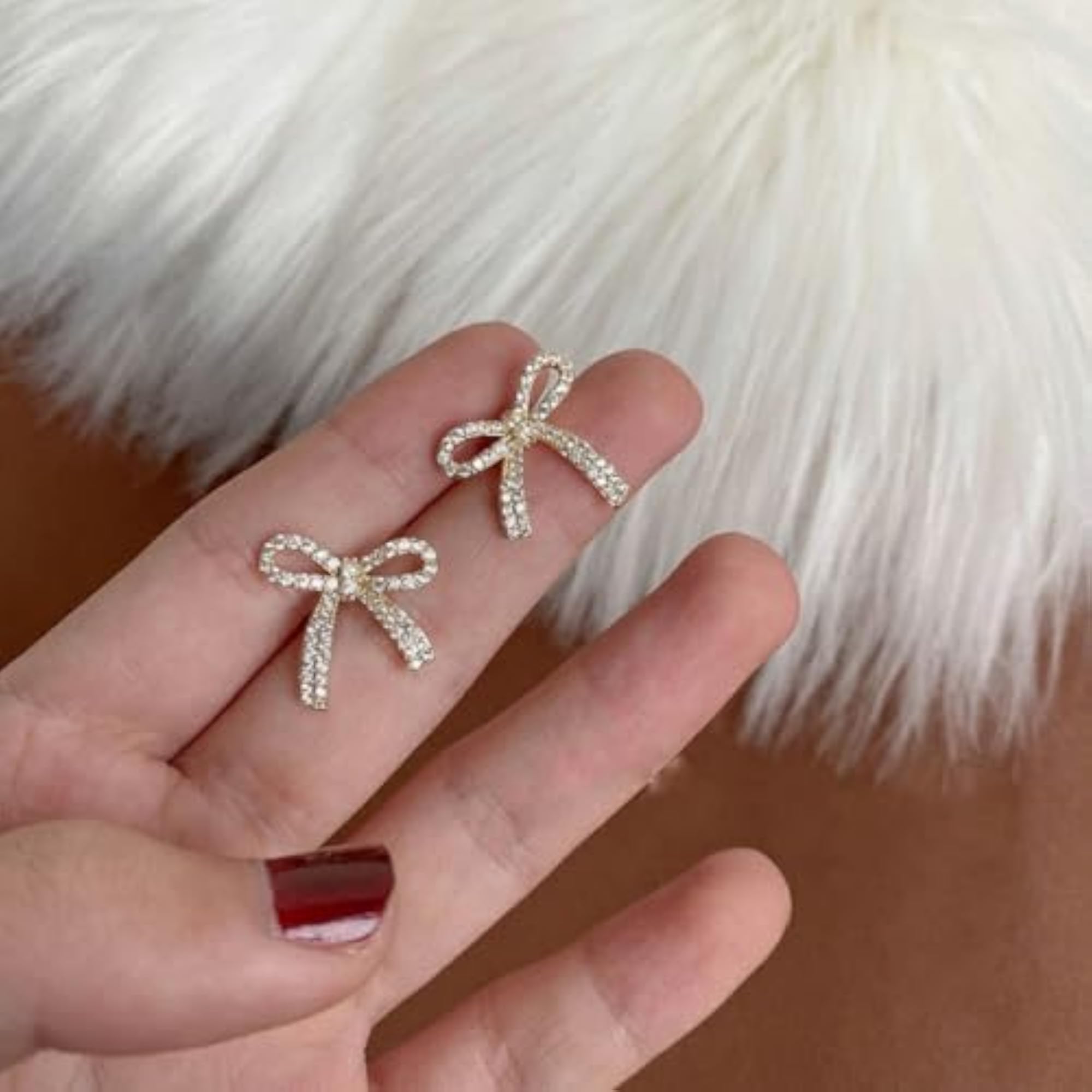 Fashion Shimmering Bow Bliss Earrings