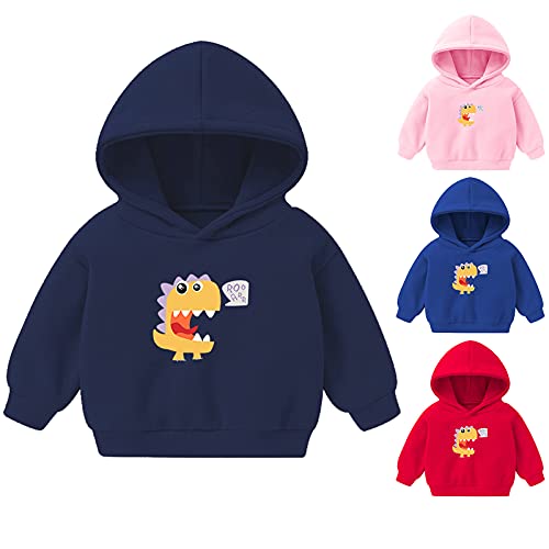 Moletom masculino com capuz para bebês meninos e meninas com capuz para meninos (azul escuro, 3-4 an