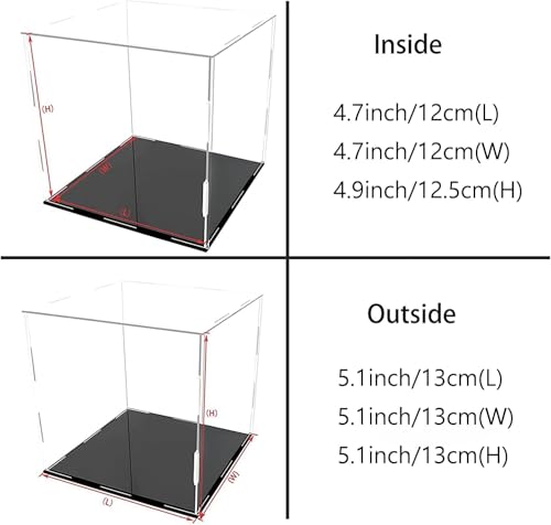 Image of Clear Acrylic Display Case - 5x5x5 Inch | No-Tools Self-Assembly Showcase & Storage Box for Collectibles, Figures, Trophies & Showpieces