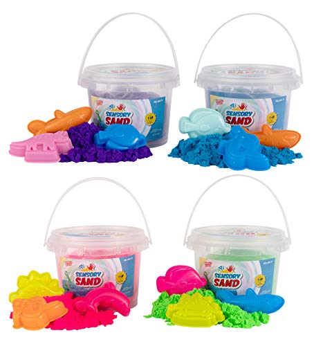 Sensory Sand Play Sand for Kids with Sea Molds 4 Pound Bulk Multicolor Sand for Boys and Girls