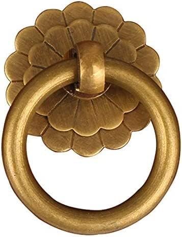Ring Pull，Door Handles, 1PCS Antique Brass Kitchen Cabinet Drawer Knobs Vintage Copper Cipboard Wardrobe Door Ring Pull Handles (4,60mm) (Size : 50mm) (Size : 50mm)