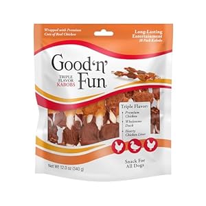 Good’N’Fun Triple Flavored Rawhide Kabobs for Dogs, 1 pack, 12 oz