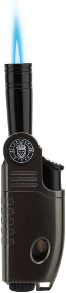 LUBINSKI Torch Lighter, Refillable Butane Single Jet Lighter,80°Adjustable Flame Angle and Adjustable Flame Intensity Lighter, Fireplace Fireworks Grill Camping BBQ Lighter (Without Gas) (GM)