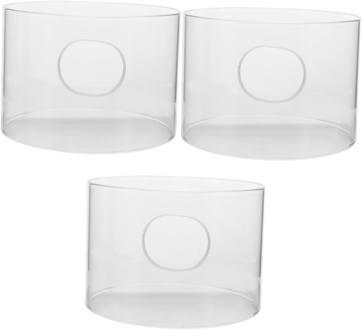 STOBAZA 3pcs Glass Open Ended Hurricane Cover Electronic Candleholder Cylinder for Home