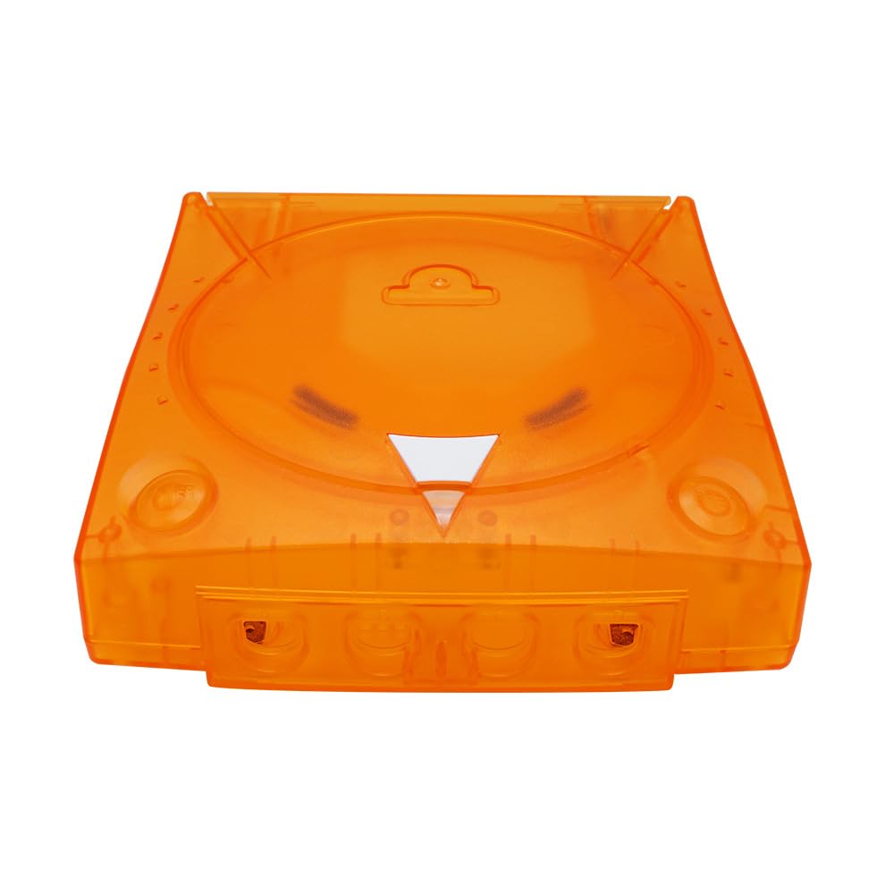 for Dreamcast DC Replacement Shell Case, Translucent Plastic Housing Case Protective Cover Shell for Dreamcast DC Retro Vdeo Game Console (Transparent Orange)