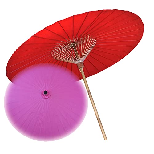 Sombrilla de jardín XJBTBA de papel al óleo, parasol exterior vintage de 2 metros con esqueleto