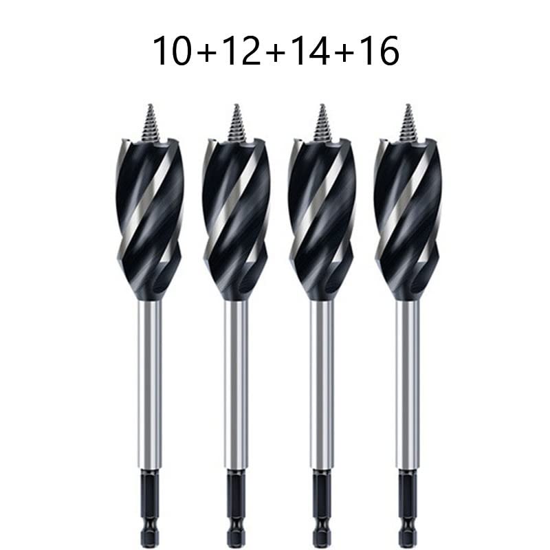 Hex Shank Wood Drill Bit Set 4 Flute Auger Core Drill Bits(22x70x6.35x165 Set)