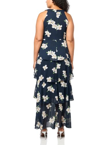 Image of Tommy Hilfiger Women's Sleeveless Halter Neck Tiered Skirt Maxi Dress