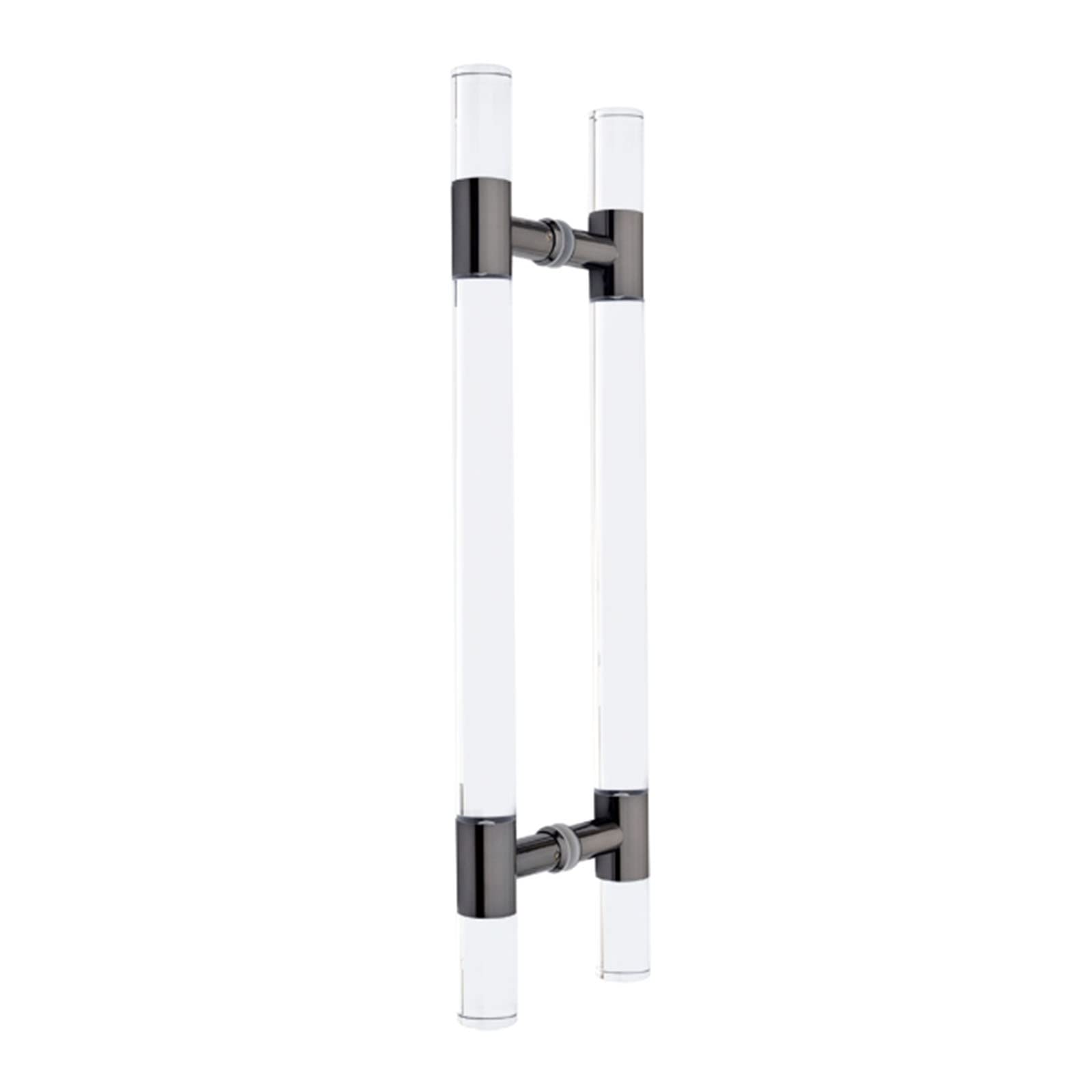 LQZAXSRDR Sliding Barn Door Handle, Round Transparent Crystal Glass Door Pull Handle, Multicolor, H-Shaped, Multiple Sizes(B,60cm(23.6in) 40cm(15.7in))