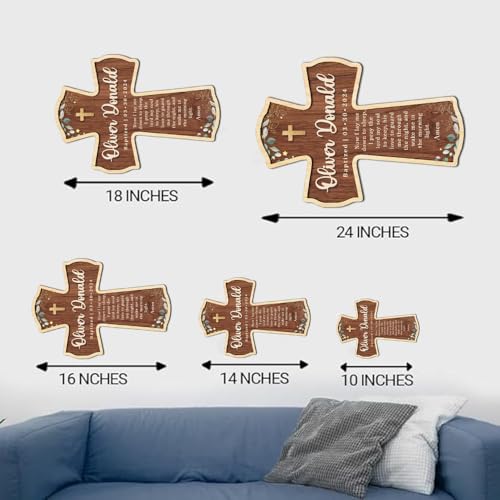 Image of Personalized Baptism Cross wood sign, Wooden sign Baptism gifts for Baby, Baptism Gift Girl /Boy, Christening Gifts Crosses for children, Baptized Cross Sign, Dedication Gift, Christening Gifts - A4