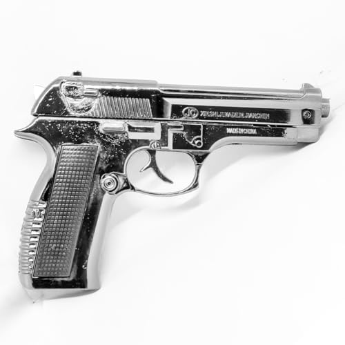 Image of EXTREMUS Gun Lighter Pistol Lighter Heavy Weight Metal Body Gun Pistol Shaped with Barrel Pull Back System and Holster Pocket Lighter for Decorative, Smoking Filled with Gas (608 Silver)