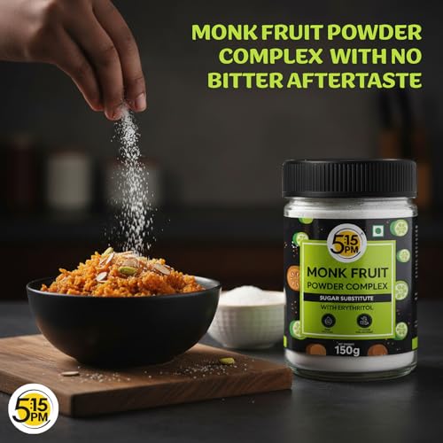 Image of 5:15PM MonkFruit Powder Complex with Erythritol | Monk Fruit Powder Complex I MonkFruit I Monk Fruit For Cooking & Baking-150g- Pack of 2
