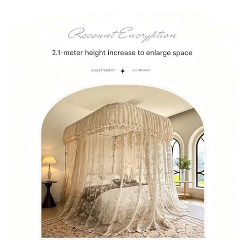 Ciel de lit princesse pour filles moustiquaire double couche lit Queen Size - 5
