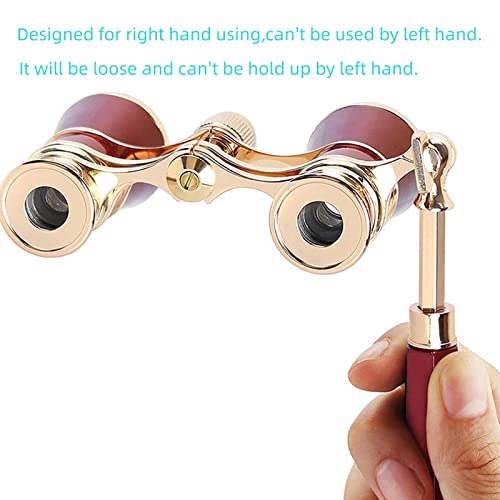 Opera Glasses Binoculars 3X25,Mini Binocular Compact Lightweight,with Built-in Foldable Handle for Adults Kids Women in Musical Concert (White)