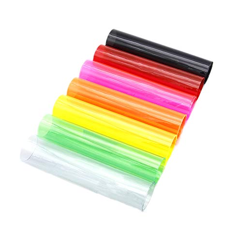 David Angie Solid Colors Transparent Waterproof Faux Leather Fabric Sheets 7 Pcs 8