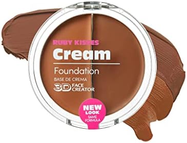 Ruby Kisses Cream Foundation 3D Face Creator 2-Color Foundation and Concealer, 12 Hour Wear Long Lasting, Medium to Full Coverage (Level 15)