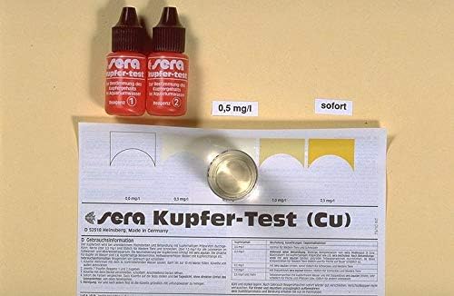 sera 04710 Kupfer Test (Cu), Wassertest für ca. 50 Messungen, misst zuverlässig und genau den Kupfergehalt, für Süß- & Meerwasser, im Aquarium oder Teich