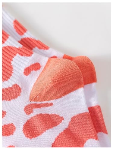 SHENHE 5 pares de meias femininas engraçadas com estampa de vaca meias de cano médio, Multicor, 39