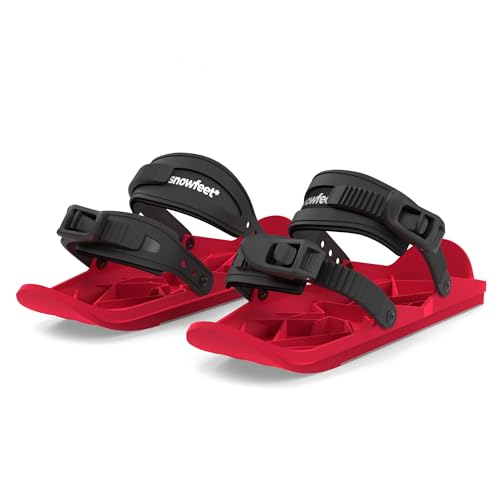 ✔️ Snowfeet attach right to your winter shoes or snowboard boots. Adjustable bindings let you attach Snowfeet to any shoe. One size fits all. We recommend Snowfeet for shoes of size: 6-13 US / 38-47 EU.