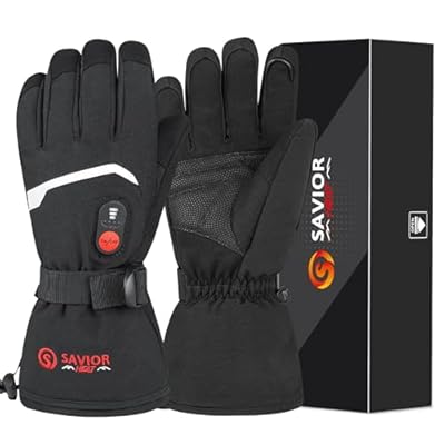 SAVIOR HEAT Heated Gloves Electric Rechargeable Battery Men Women 7.4V Heating Gloves Winter Ski Motorcycle Work Snowboarding Hunting Hiking Camping Walking
