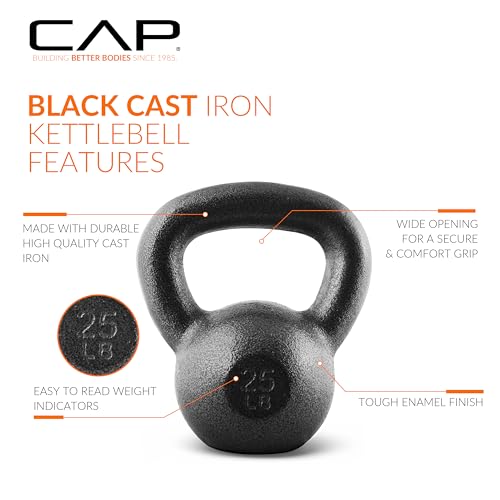 Image of CAP Barbell Cast Iron Kettlebell - Singles and Sets, Multiple Weight Choices