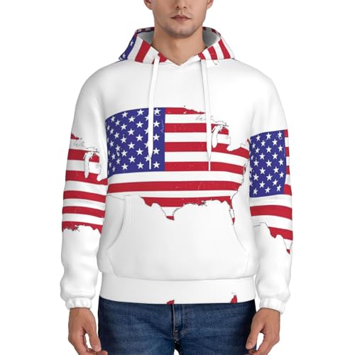 Sweat à capuche homme drapeau USA confortable et chaud - 2